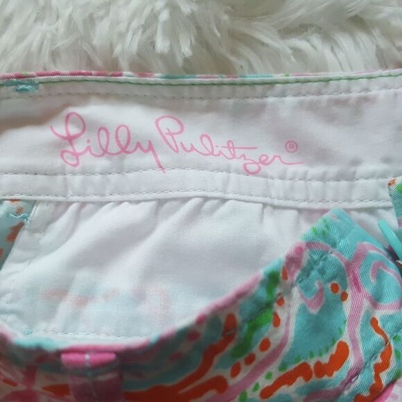 Lilly Pulitzer The Buttercup Shorts Scalloped Multi Color Bright Womens Size 0 - Picture 6 of 7